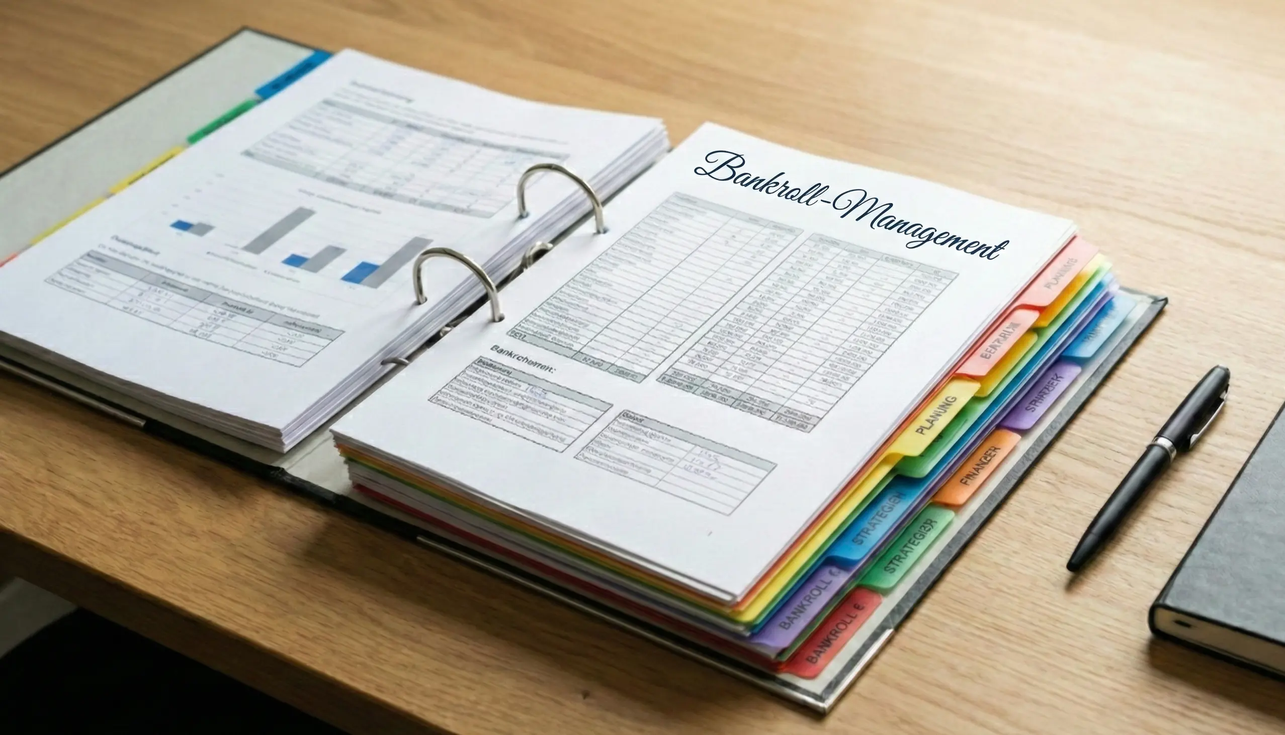 Geordnete Dokumentenmappe für Wett-Aufzeichnungen